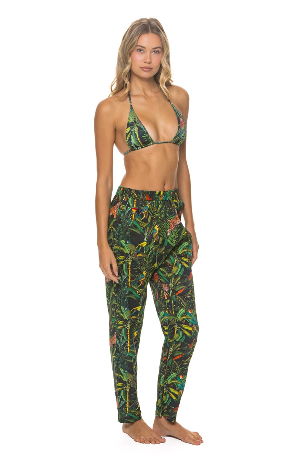UNISEX COTTON LUXE POPLIN RELAXED PANT - VINTAGE BLACK // JUNGLE - Image 5