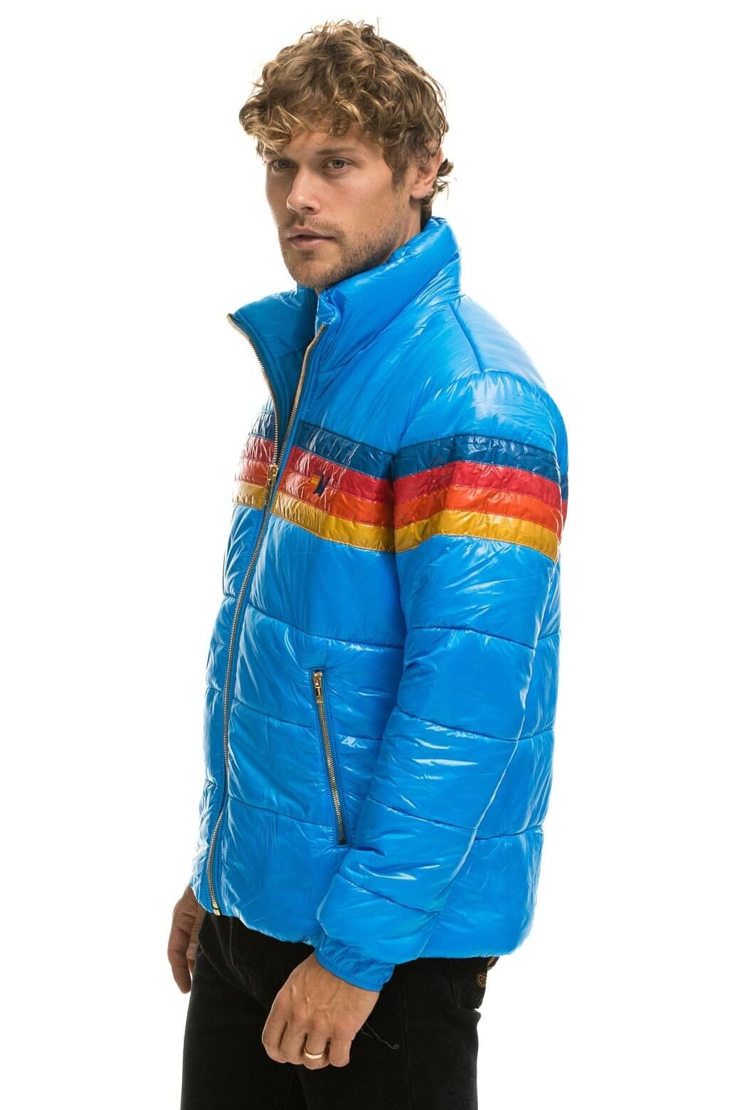 Alternative view of 4 STRIPE LUXE TRAVELER JACKET - GLOSSY BLUE
