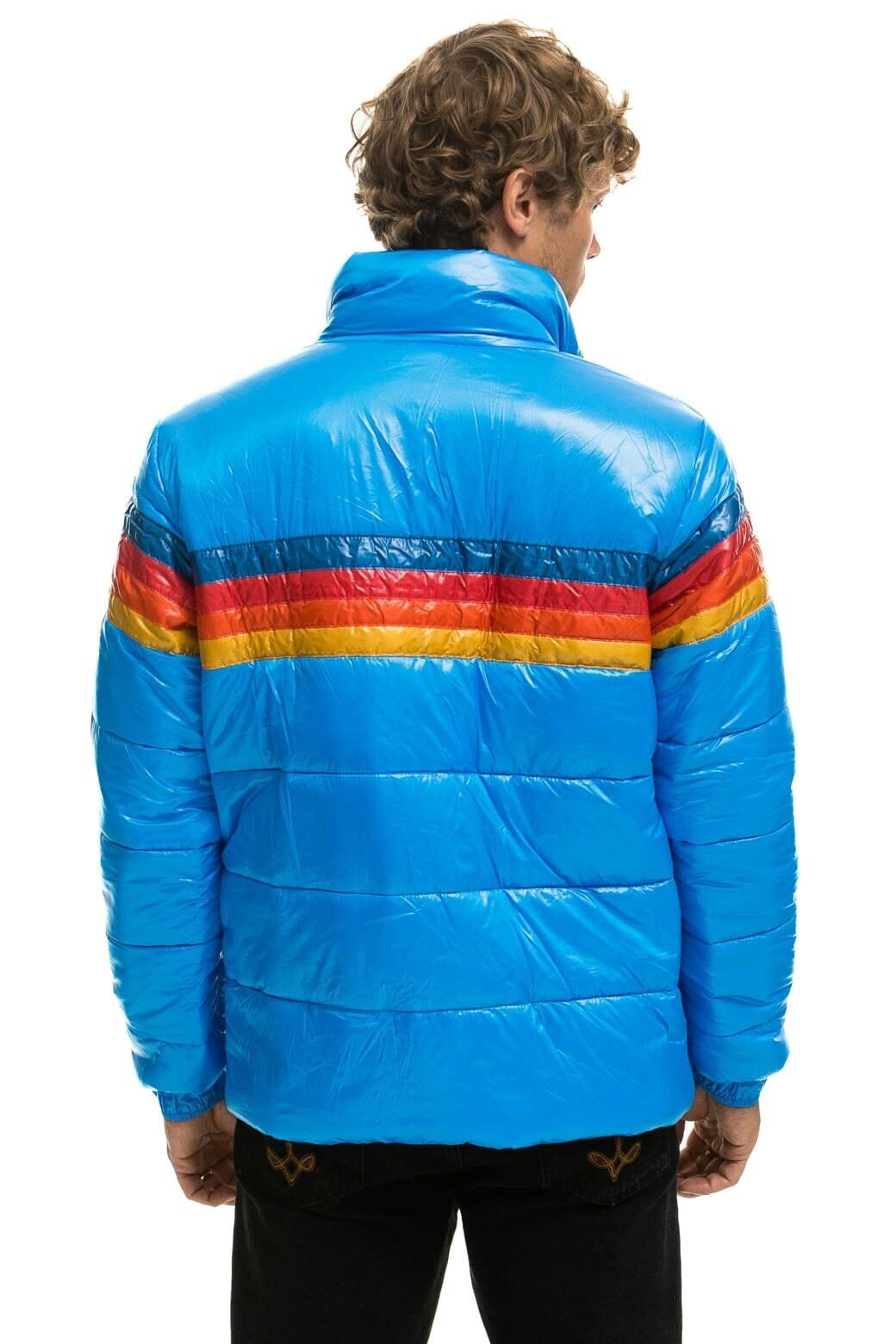 4 STRIPE LUXE TRAVELER JACKET - GLOSSY BLUE - 图片 5