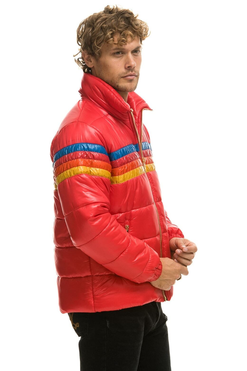 Alternative view of 4 STRIPE LUXE TRAVELER JACKET - GLOSSY CHERRY