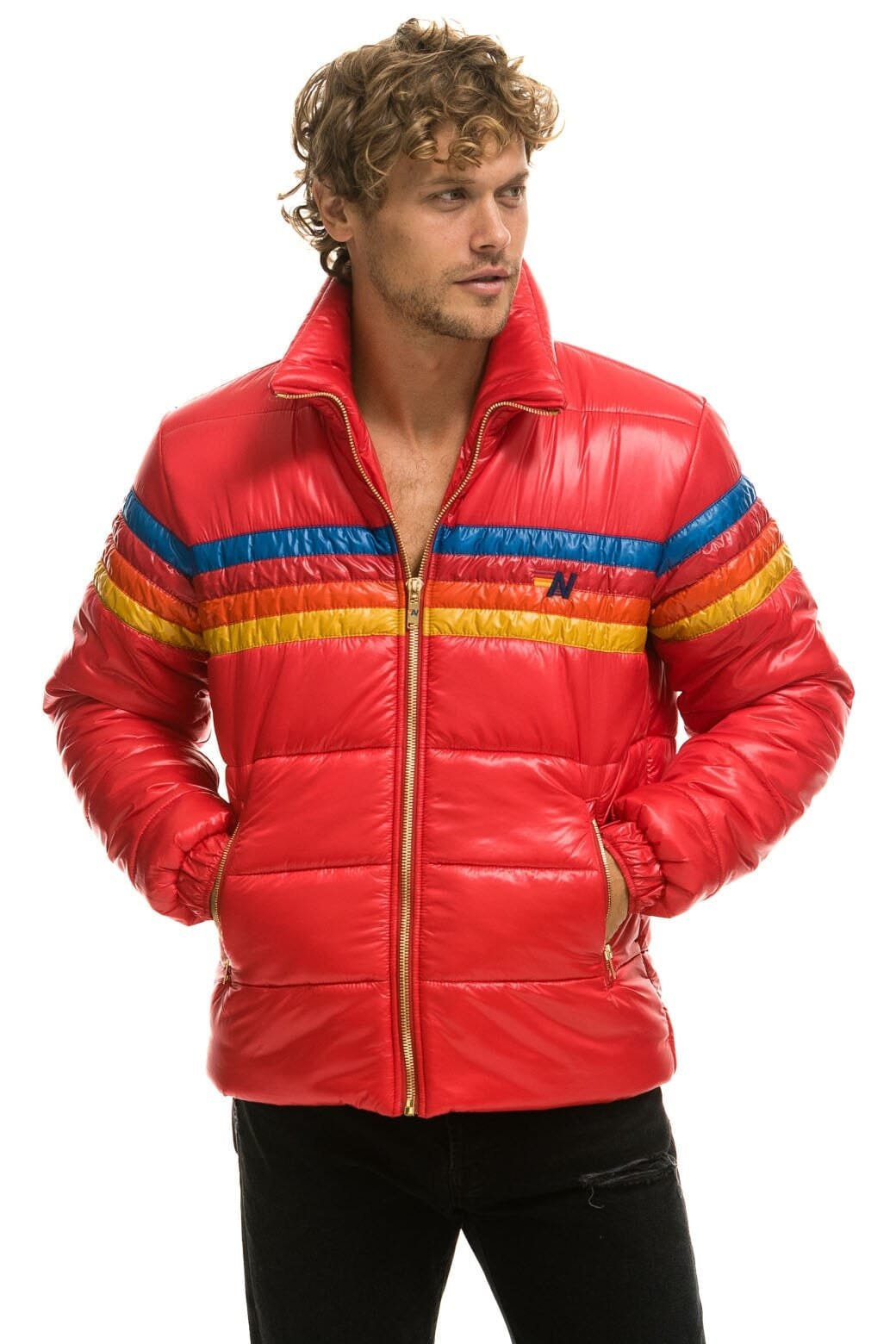4 STRIPE LUXE TRAVELER JACKET - GLOSSY CHERRY - 图片 5