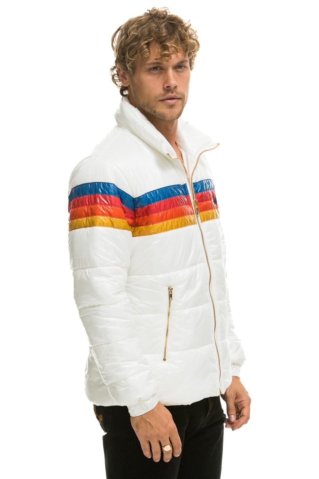 Alternative view of 4 STRIPE LUXE TRAVELER JACKET - GLOSSY WHITE