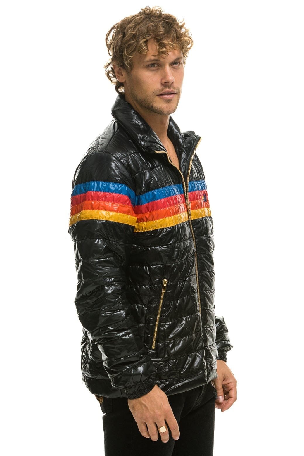 Alternative view of 4 STRIPE TRAVELER JACKET - GLOSSY BLACK