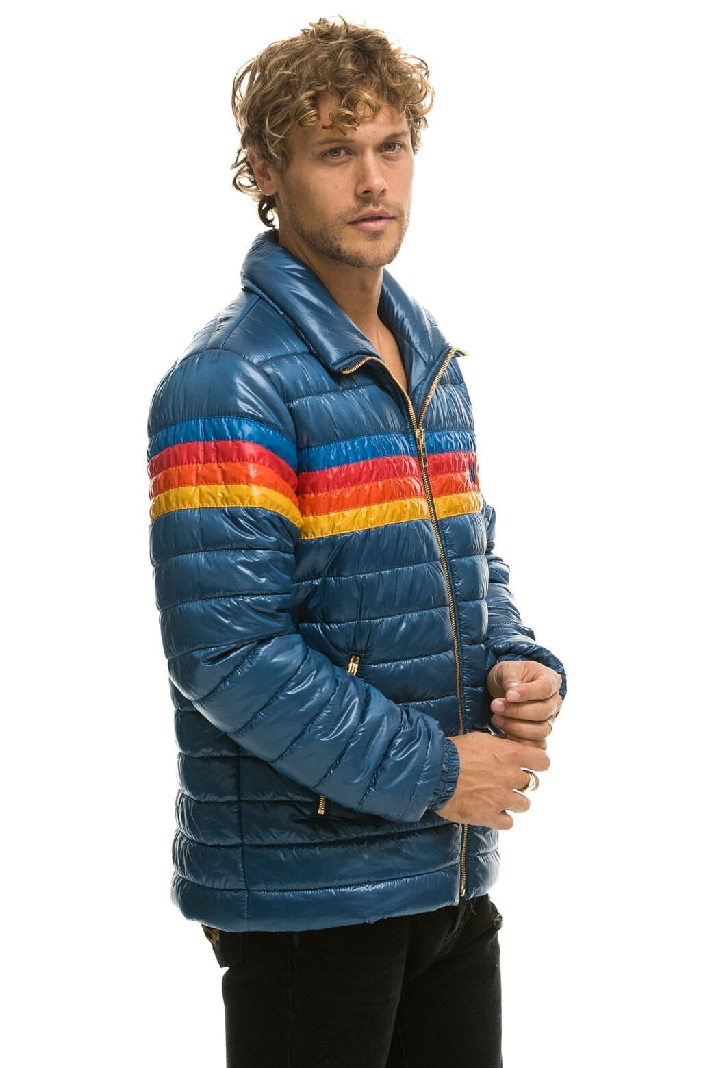 Alternative view of 4 STRIPE TRAVELER JACKET - GLOSSY DEEP BLUE