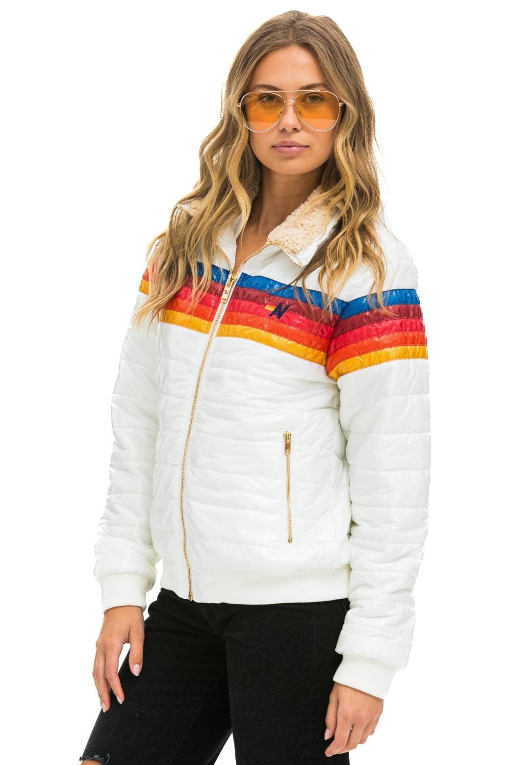 Alternative view of 5 STRIPE JACKET -  WHITE GLOSSY