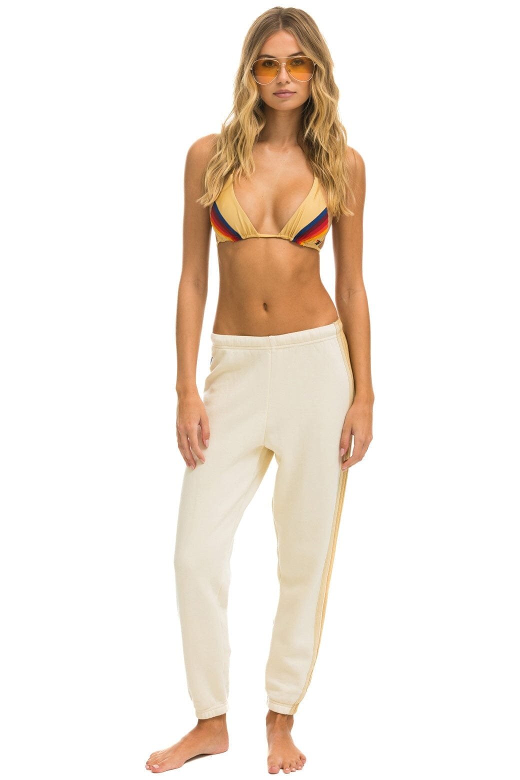Alternative view of 5 STRIPE SWEATPANTS - VINTAGE WHITE // TAN
