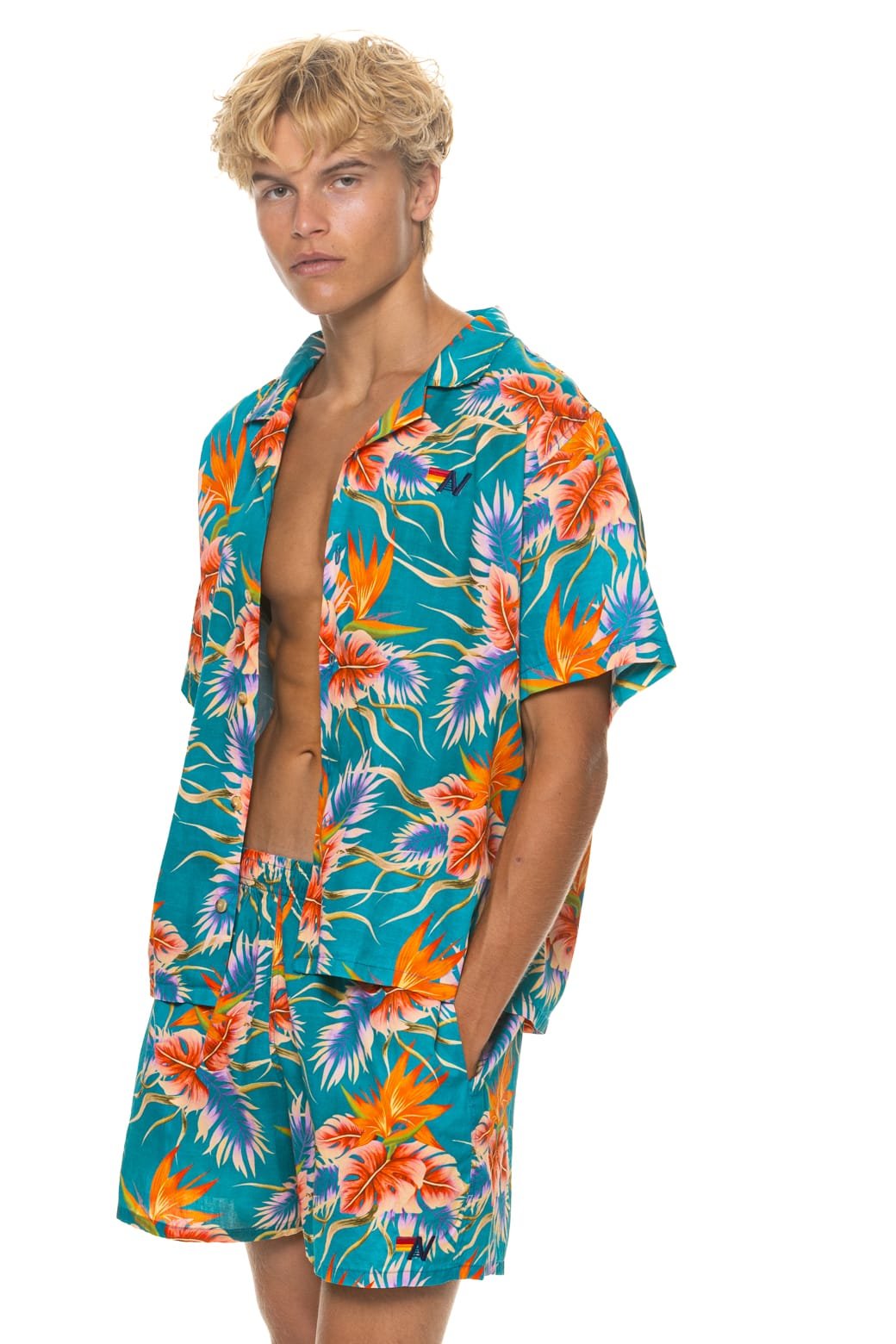 Alternative view of MEN'S COTTON LUXE POPLIN RELAXED SHORT - BLUE // HAWAII
