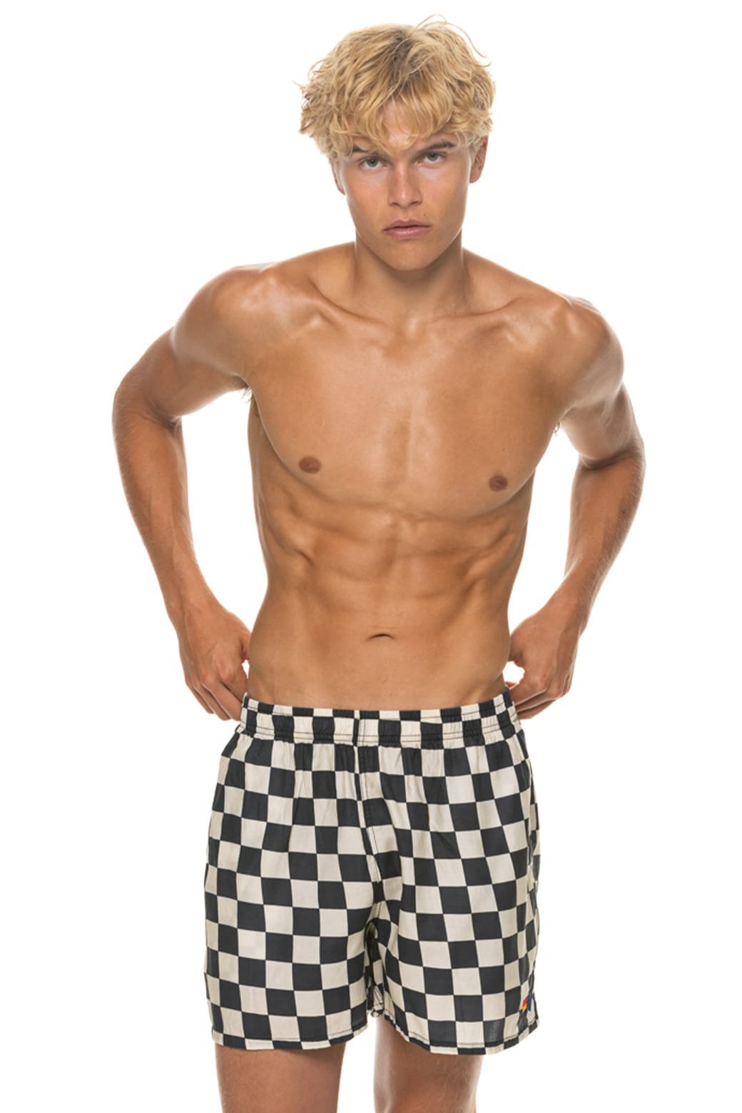 MEN'S COTTON LUXE POPLIN RELAXED SHORT - VINTAGE BLACK // CHECK - Image 4