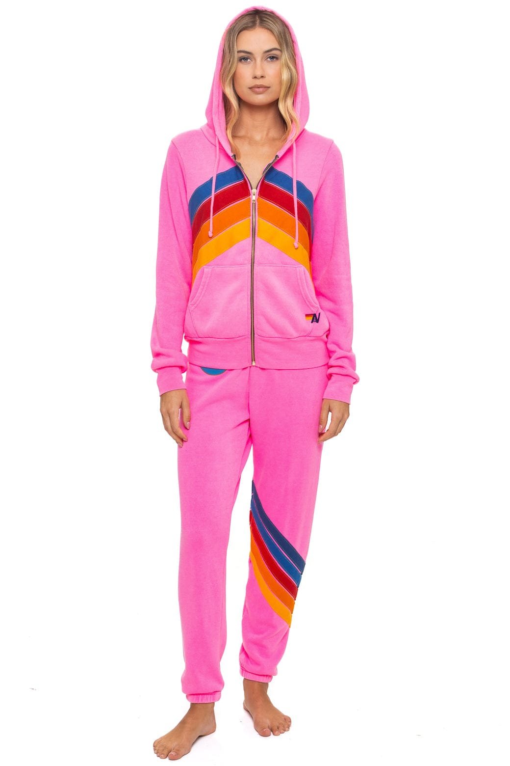 ALL SEASONS CIRCLE CHEVRON SWEATPANTS - NEON PINK - 图片 4