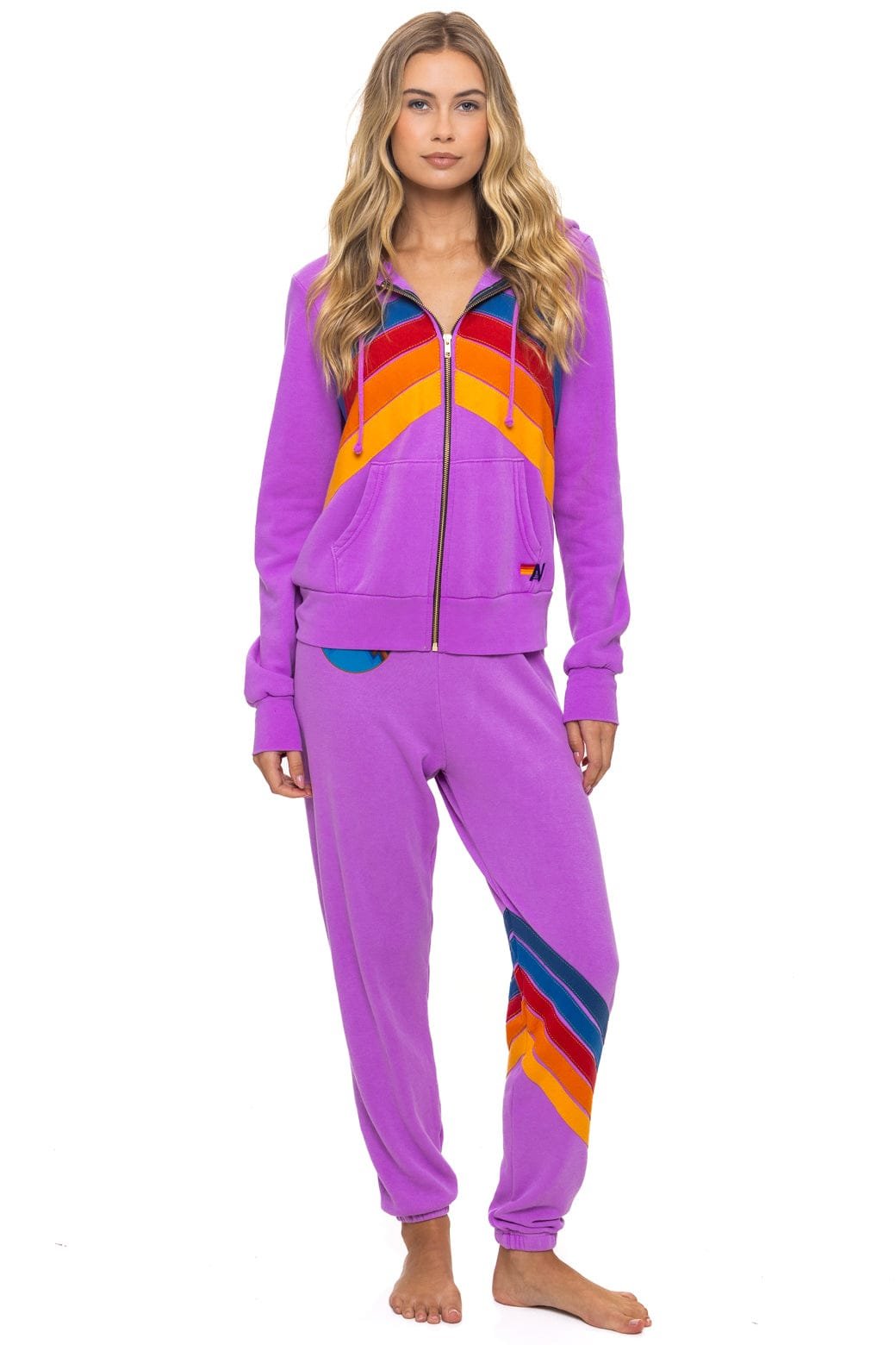 Alternative view of ALL SEASONS CIRCLE CHEVRON SWEATPANTS - NEON PURPLE