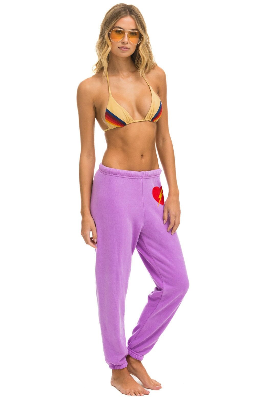 Alternative view of BOLT HEART SWEATPANTS - NEON PURPLE