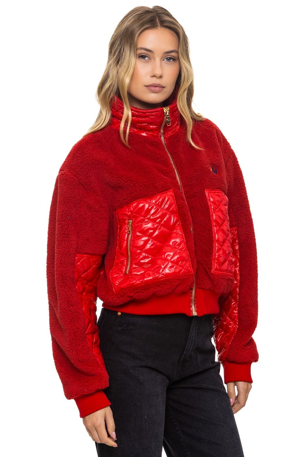 Alternative view of TEDDY FULL ZIP JACKET - CHERRY