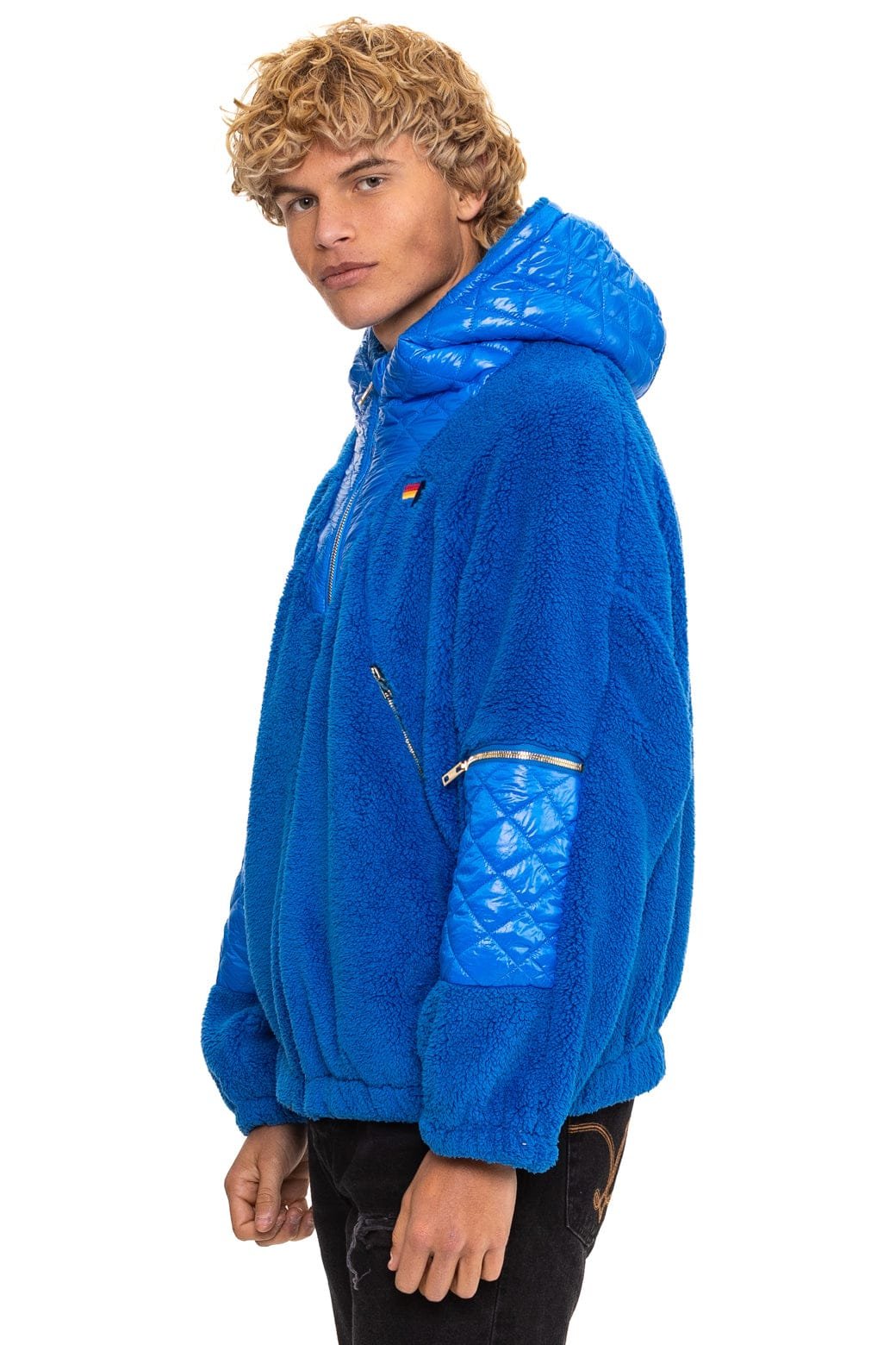 TEDDY UNISEX OVERSIZED HOODED FULL ZIP JACKET - BLUE CINA - Image 6