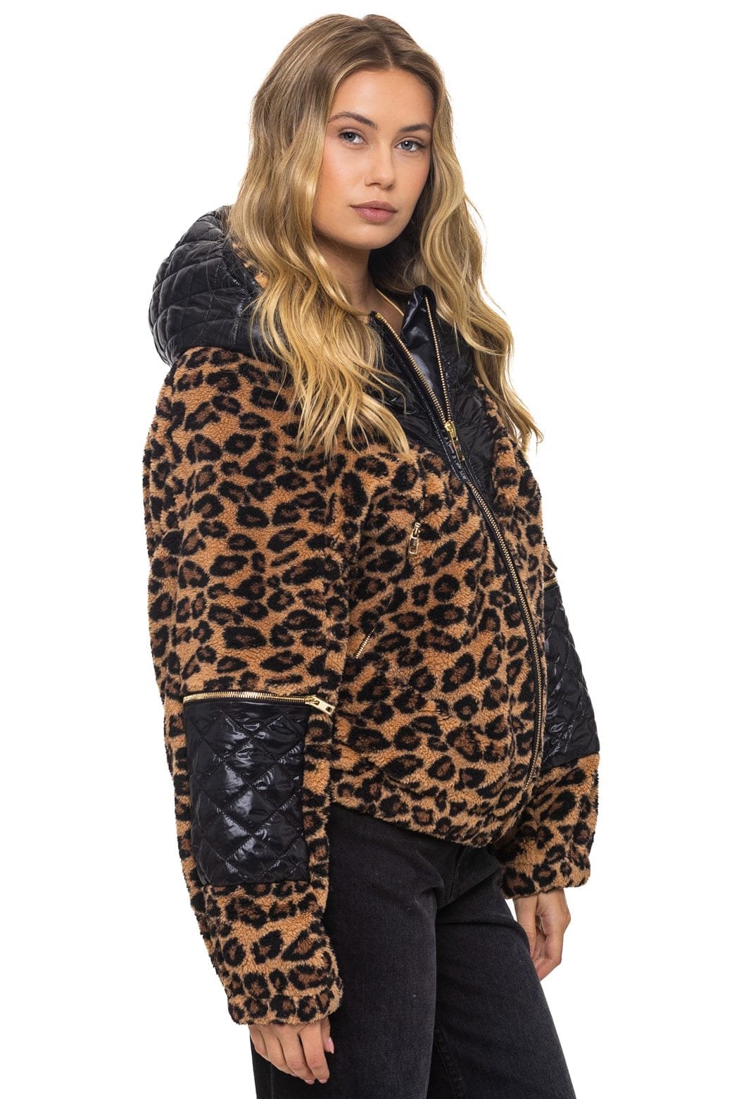 TEDDY UNISEX OVERSIZED HOODED FULL ZIP JACKET - CHEETAH - 图片 5