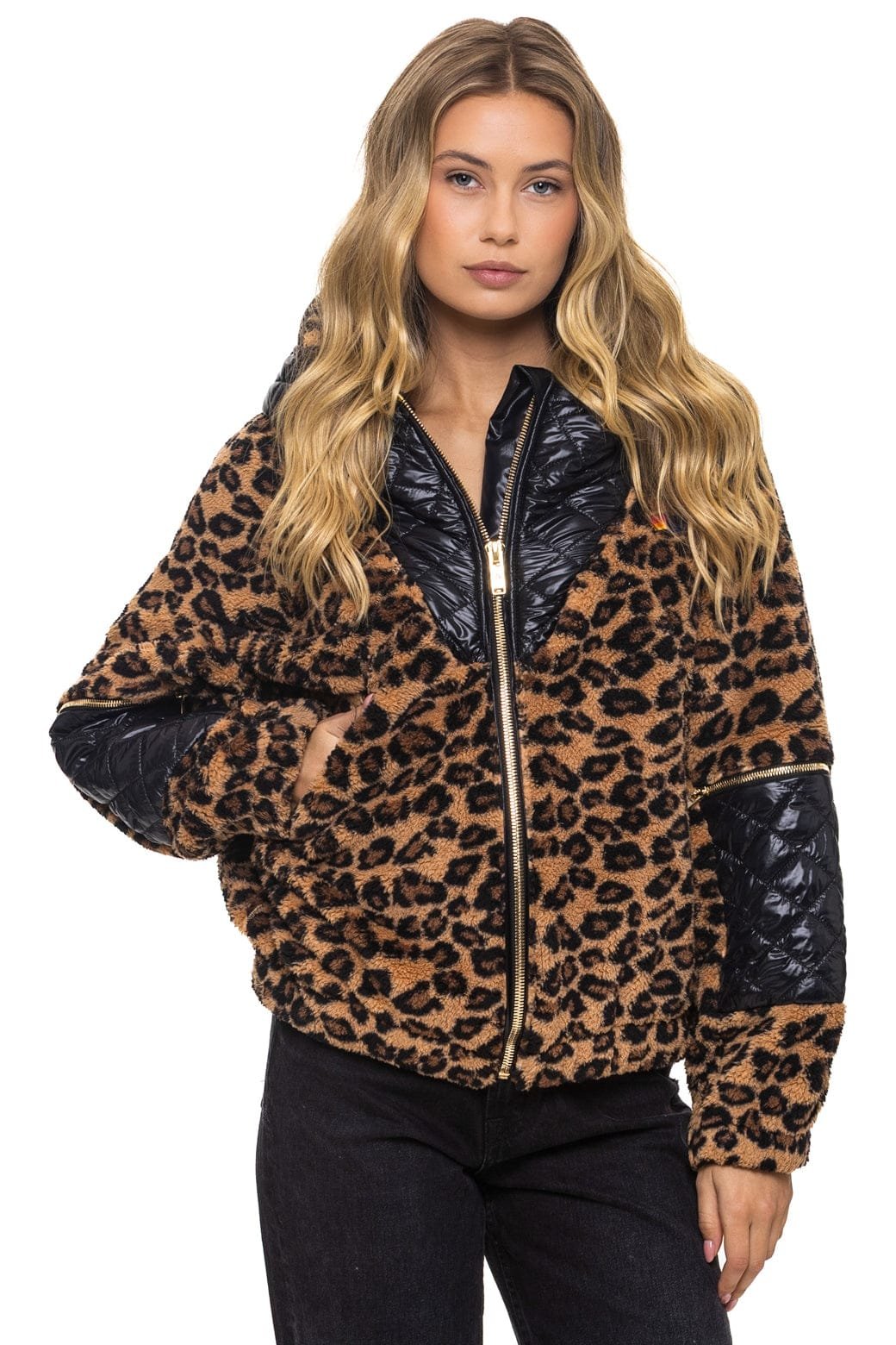 TEDDY UNISEX OVERSIZED HOODED FULL ZIP JACKET - CHEETAH - 图片 7