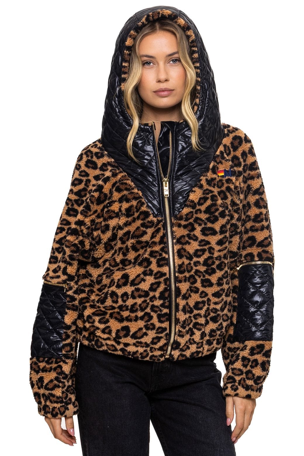 TEDDY UNISEX OVERSIZED HOODED FULL ZIP JACKET - CHEETAH - 图片 3