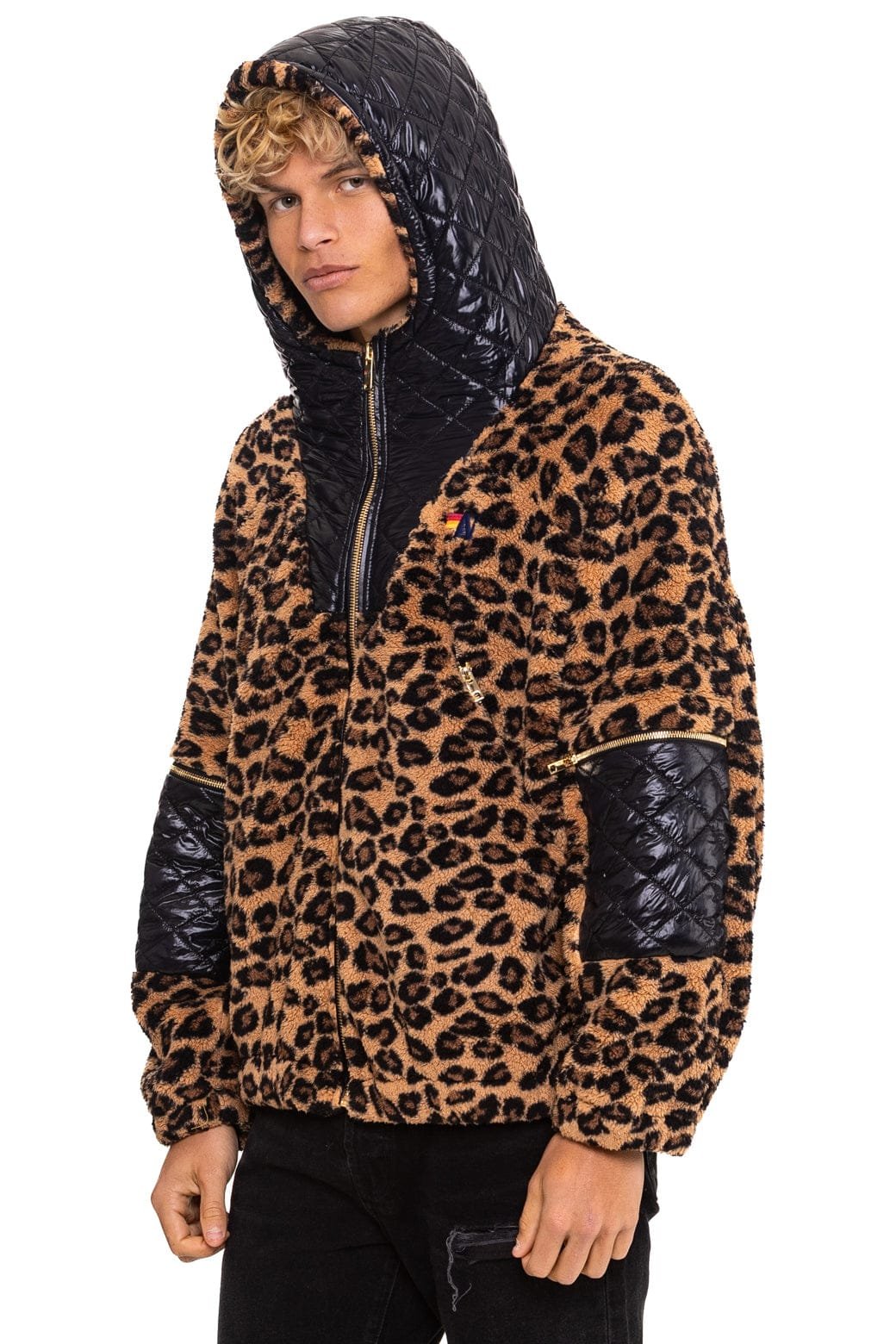 TEDDY UNISEX OVERSIZED HOODED FULL ZIP JACKET - CHEETAH - 图片 4