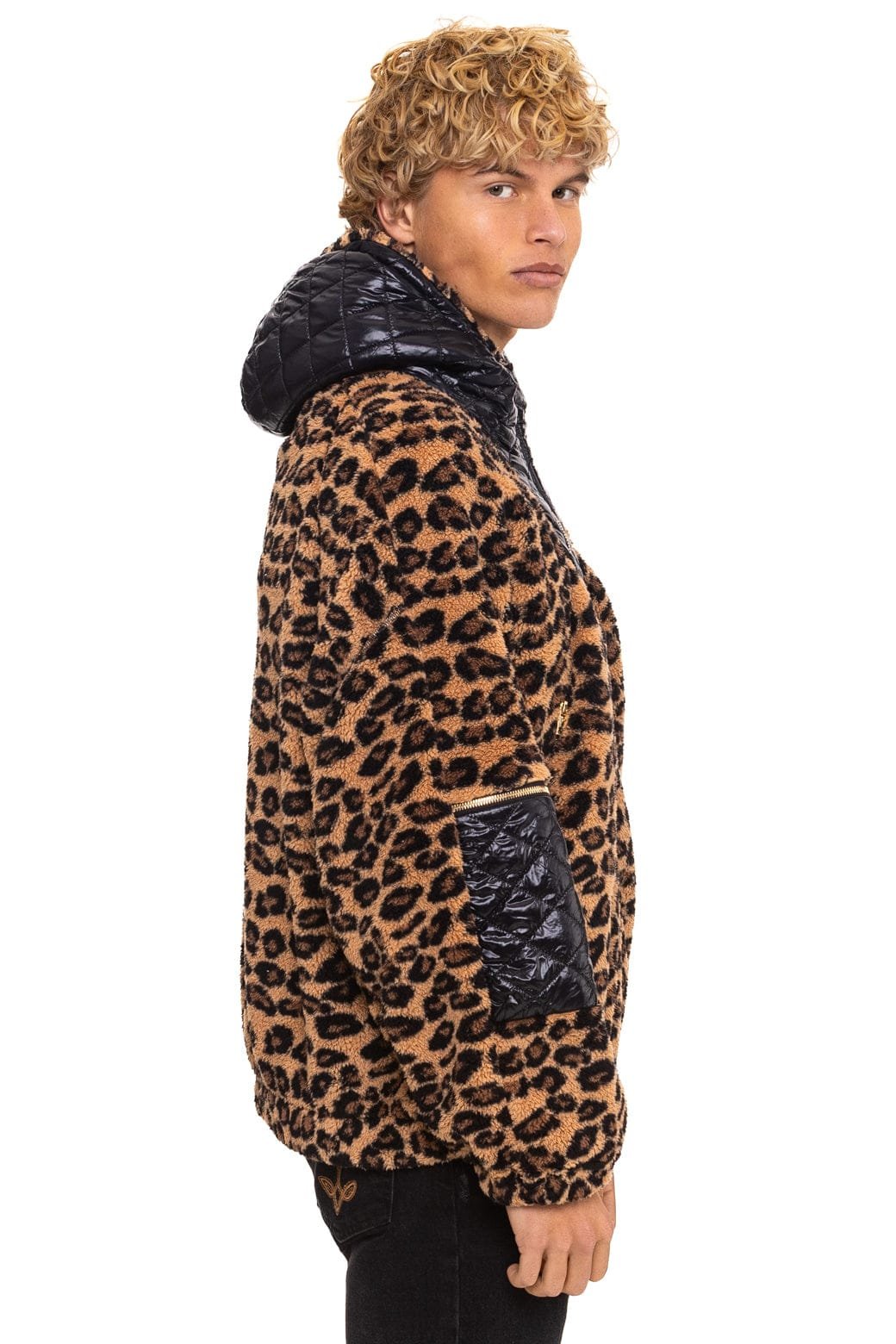 TEDDY UNISEX OVERSIZED HOODED FULL ZIP JACKET - CHEETAH - 图片 6