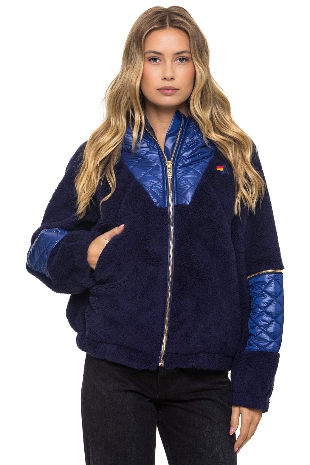TEDDY UNISEX OVERSIZED HOODED FULL ZIP JACKET - NAVY - 图片 7