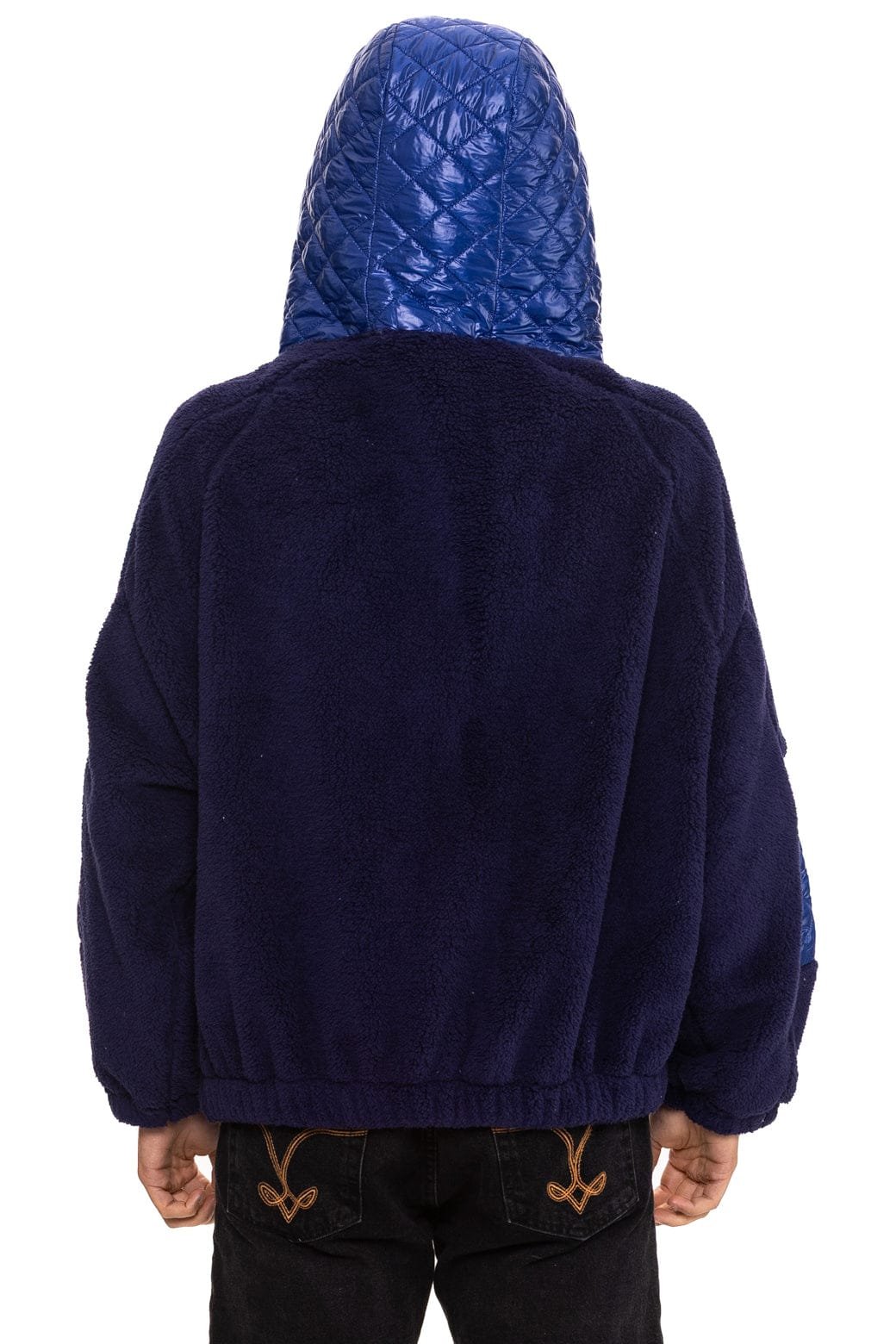 TEDDY UNISEX OVERSIZED HOODED FULL ZIP JACKET - NAVY - 图片 10