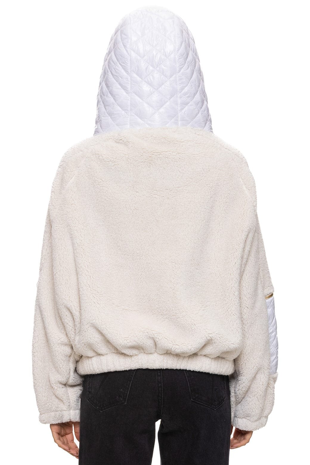 TEDDY UNISEX OVERSIZED HOODED FULL ZIP JACKET - VINTAGE WHITE - 图片 12