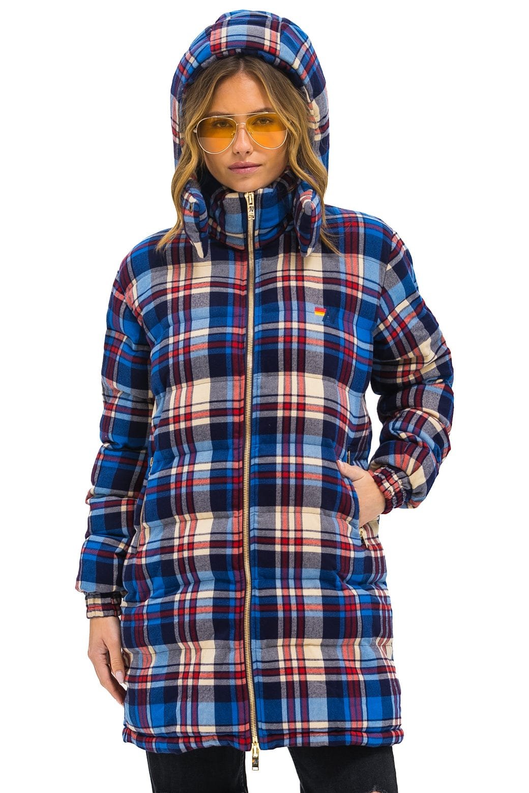 PLAID UNISEX LONG TREKKER JACKET - PATRIOT PLAID - 图片 4