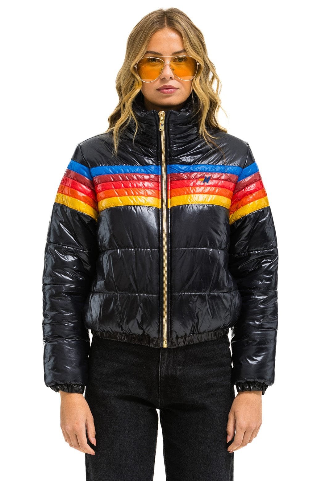 5 STRIPE APRES JACKET - GLOSSY BLACK - 图片 4