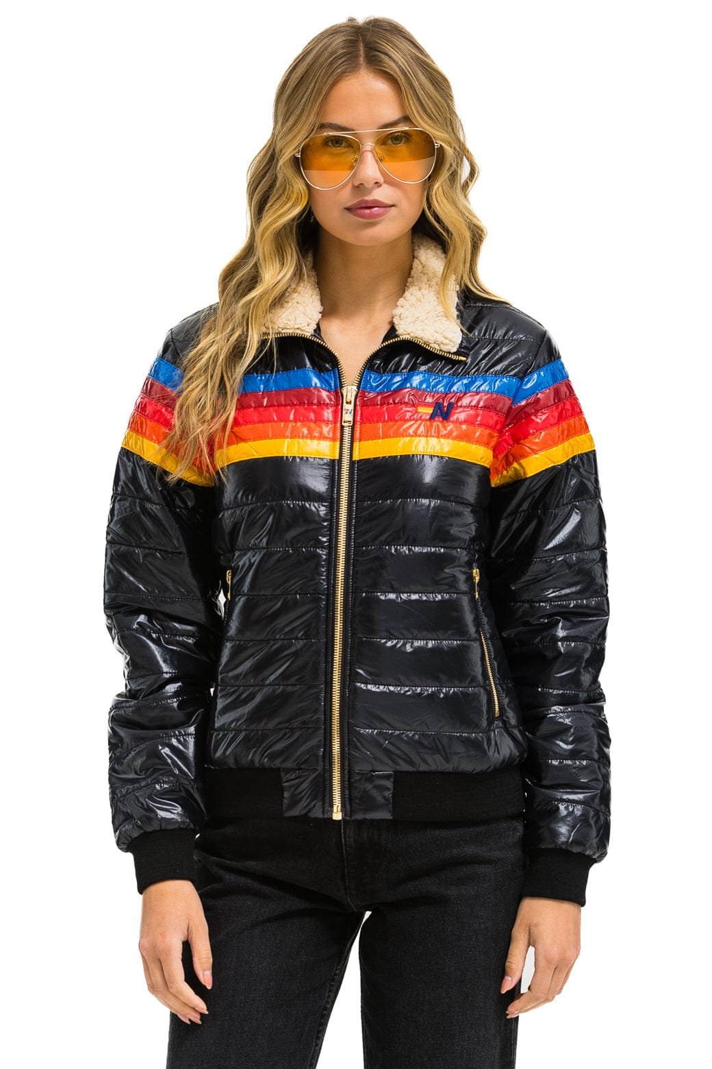 Alternative view of 5 STRIPE JACKET - GLOSSY BLACK