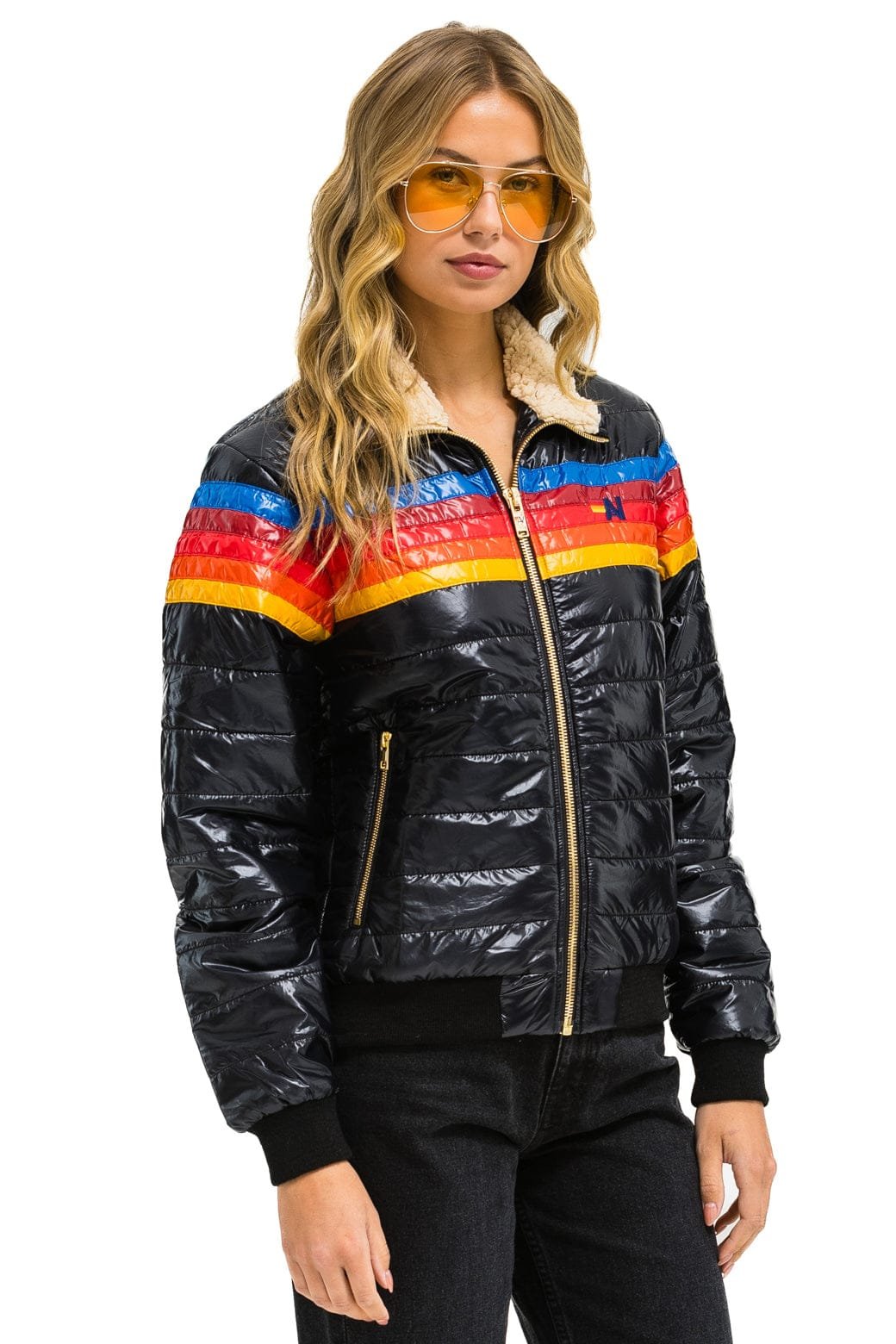 5 STRIPE JACKET - GLOSSY BLACK - 图片 4
