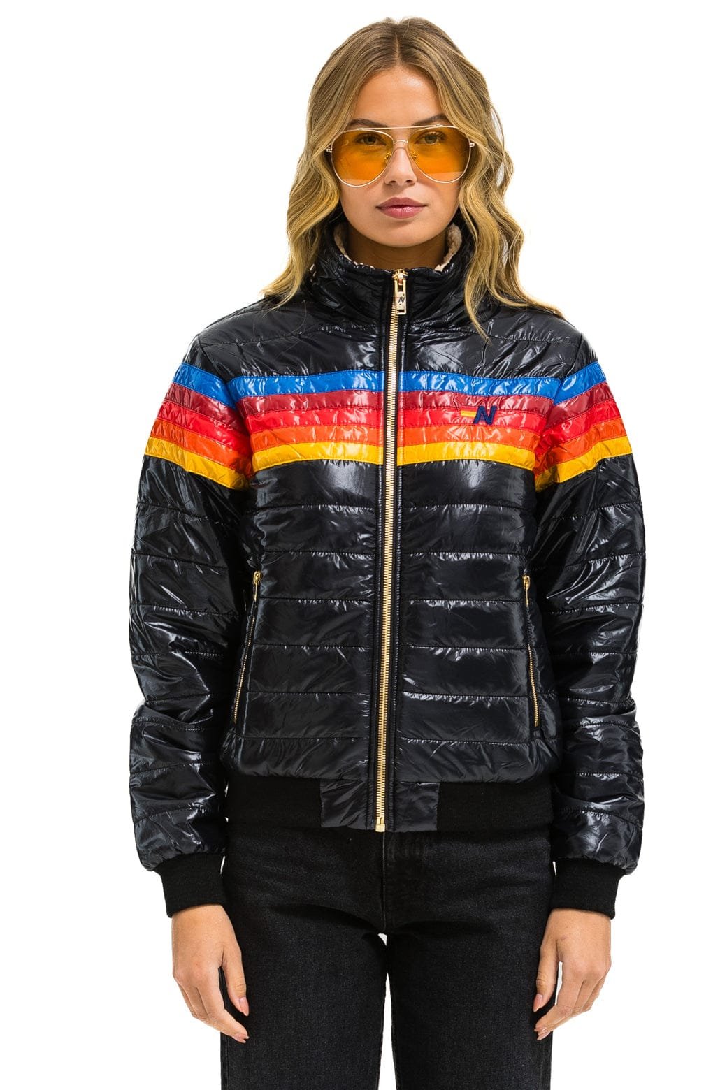 5 STRIPE JACKET - GLOSSY BLACK - 图片 6