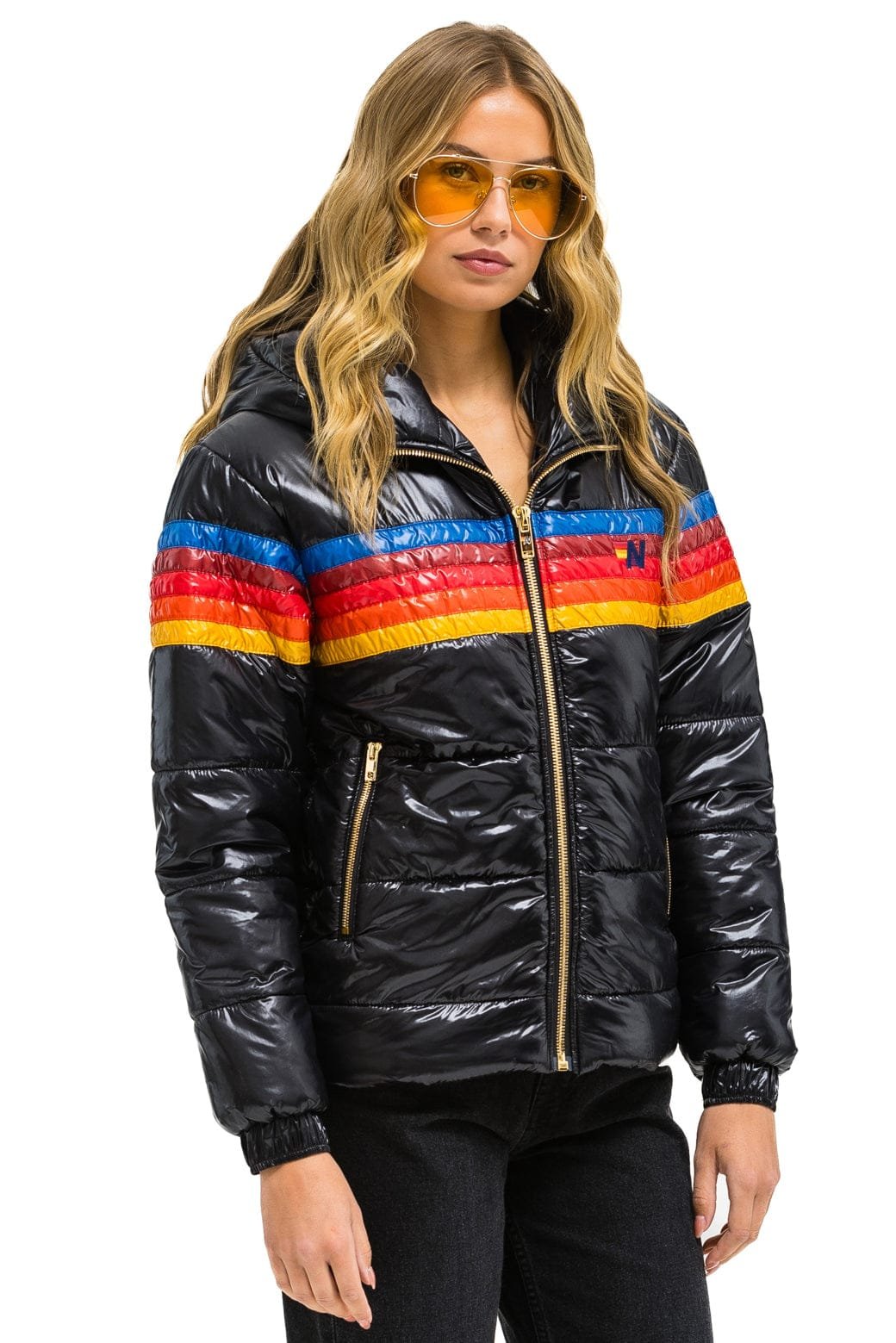 Alternative view of 5 STRIPE TREKKER JACKET - GLOSSY BLACK