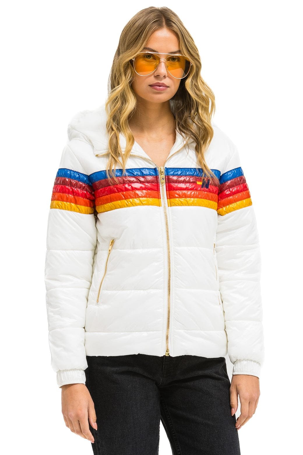 Alternative view of 5 STRIPE TREKKER JACKET - GLOSSY WHITE