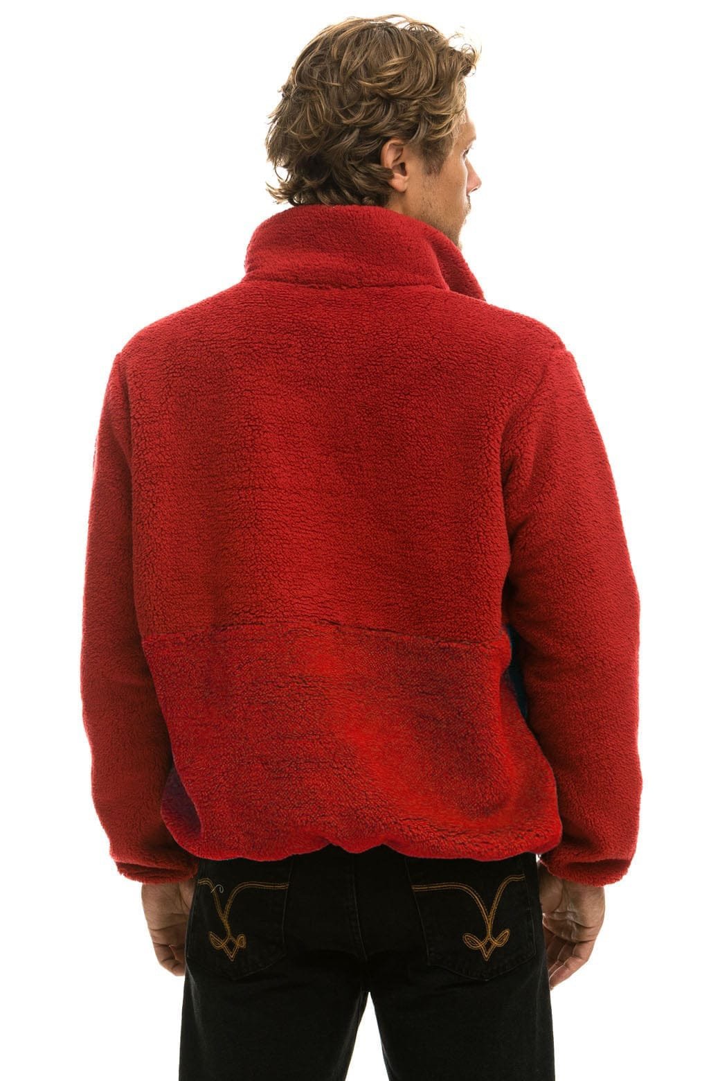 TEDDY UNISEX HALF ZIP JACKET - CHERRY - 图片 4