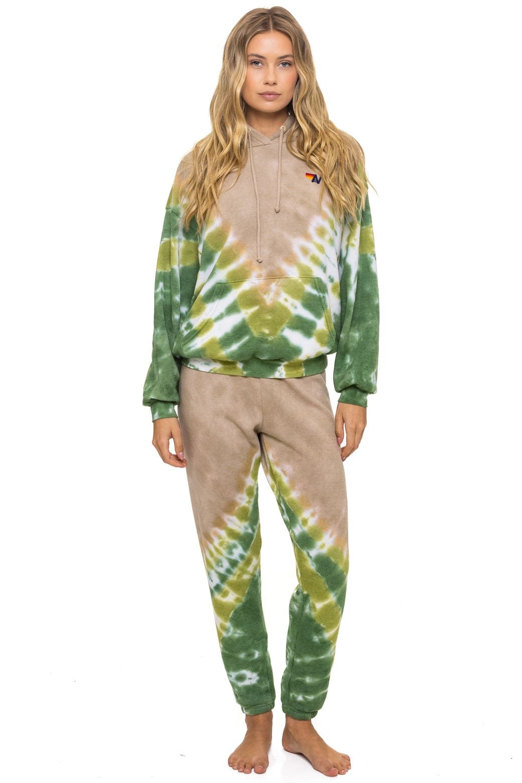 Alternative view of HAND DYED V SWEATPANTS - TIE DYE SAND // JUNGLE