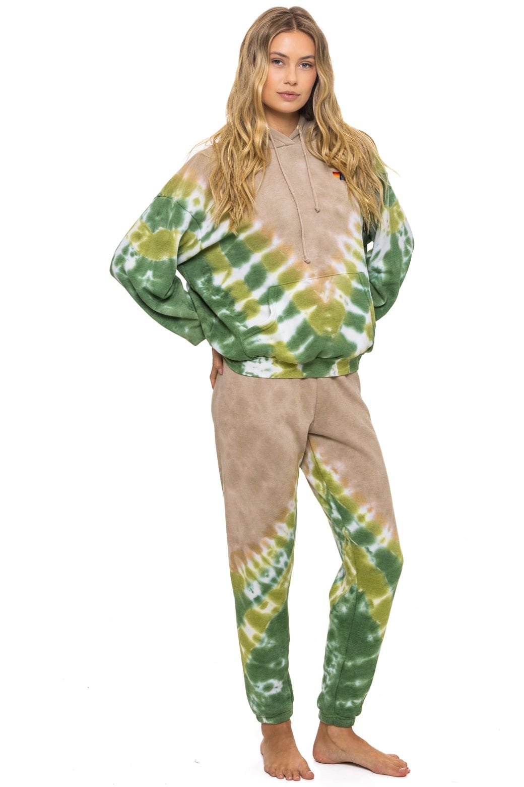 HAND DYED V SWEATPANTS - TIE DYE SAND // JUNGLE - 图片 6