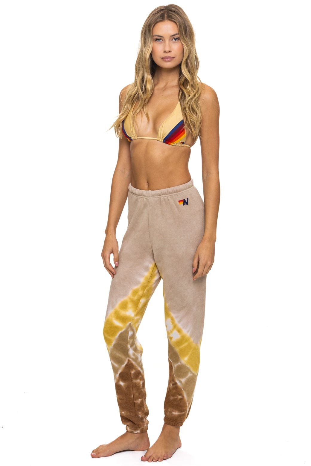 HAND DYED V SWEATPANTS - TIE DYE SAND // CINNAMON - Image 3