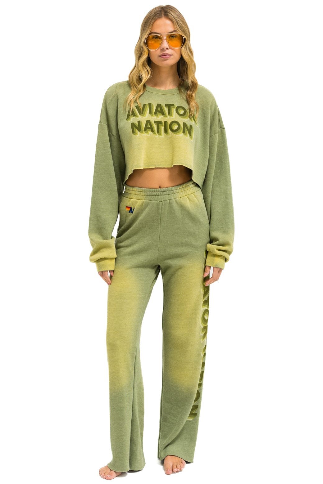 AN 3D WIDE LEG POCKET SWEATPANTS - FADED ARMY - Image 7