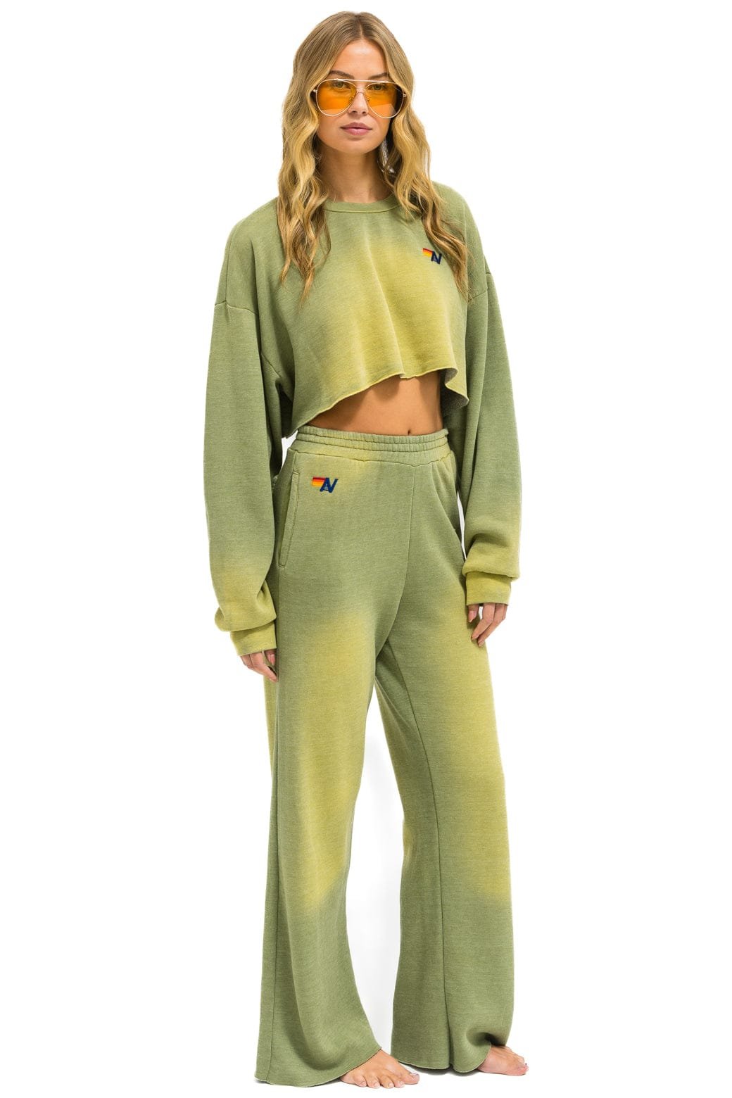 ESSENTIAL WIDE LEG POCKET SWEATPANTS - FADED ARMY - 图片 6