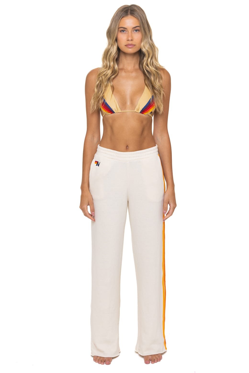 5 STRIPE WIDE LEG POCKET SWEATPANTS - VINTAGE WHITE - 图片 3