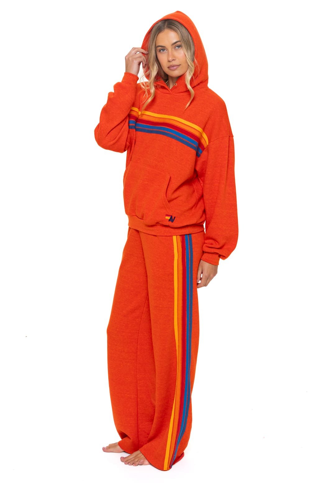 Alternative view of 5 STRIPE WIDE LEG POCKET SWEATPANTS - VINTAGE ORANGE