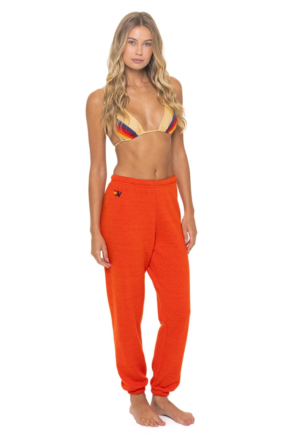 BOLT STITCH SWEATPANTS - VINTAGE ORANGE // WHITE - Image 3