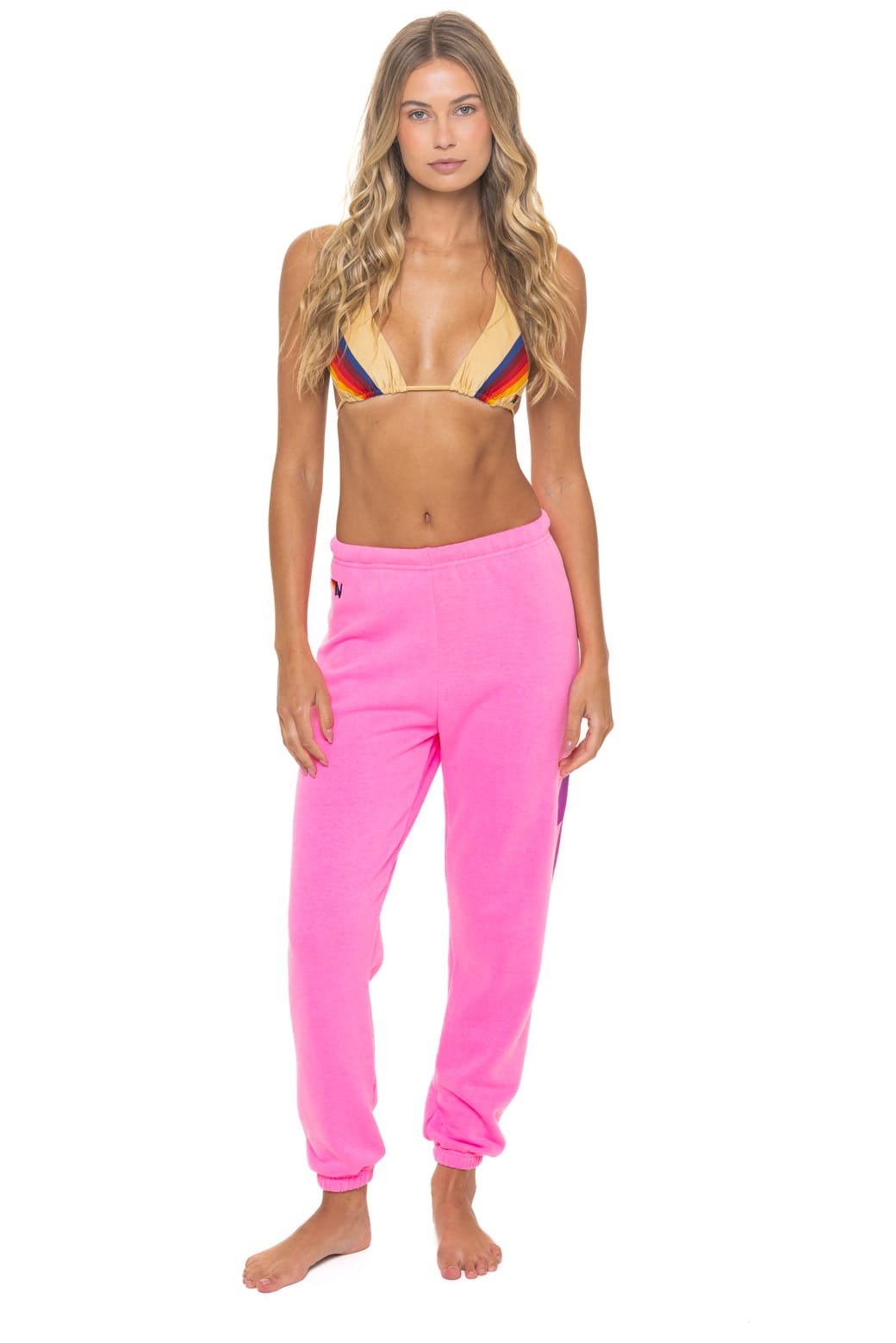 BOLT FADE SWEATPANTS - NEON PINK // PINK // PURPLE - Image 3