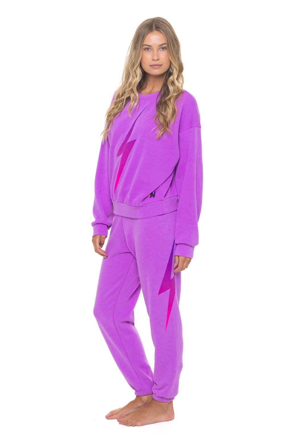 Alternative view of BOLT FADE SWEATPANTS - NEON PURPLE // PINK // PURPLE