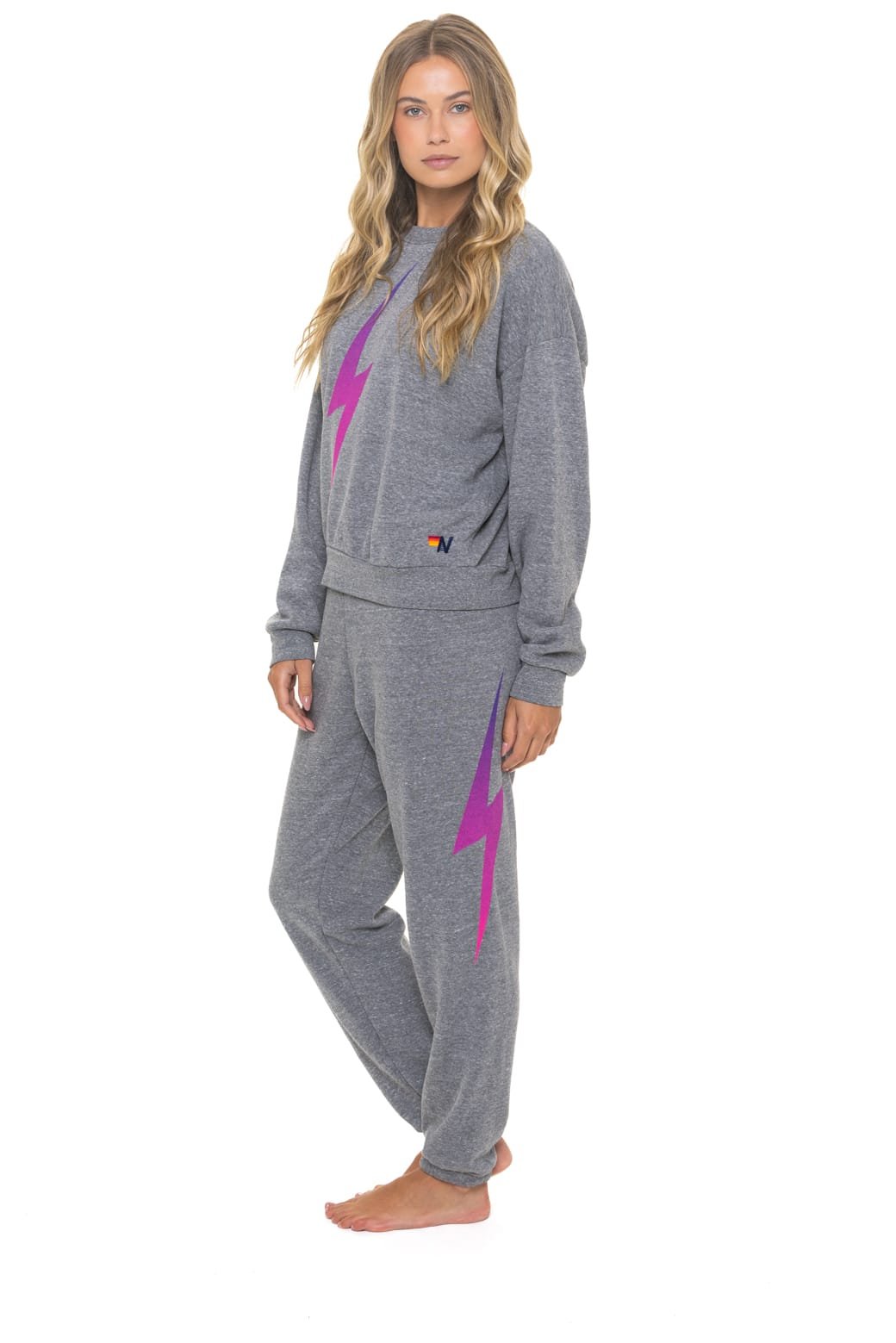 Alternative view of BOLT FADE SWEATPANTS - HEATHER GREY // PINK // PURPLE