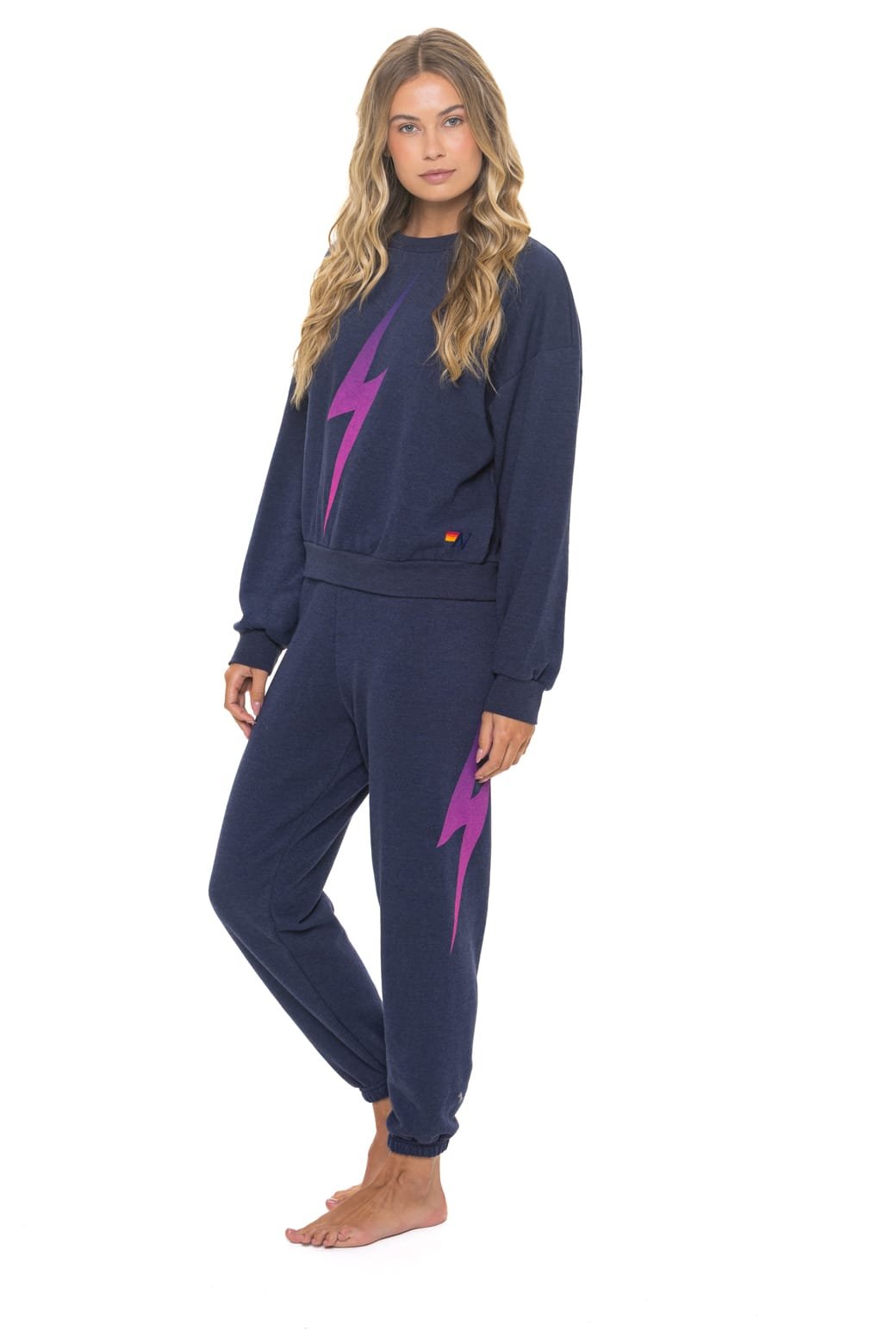 Alternative view of BOLT FADE SWEATPANTS - NAVY // PINK // PURPLE
