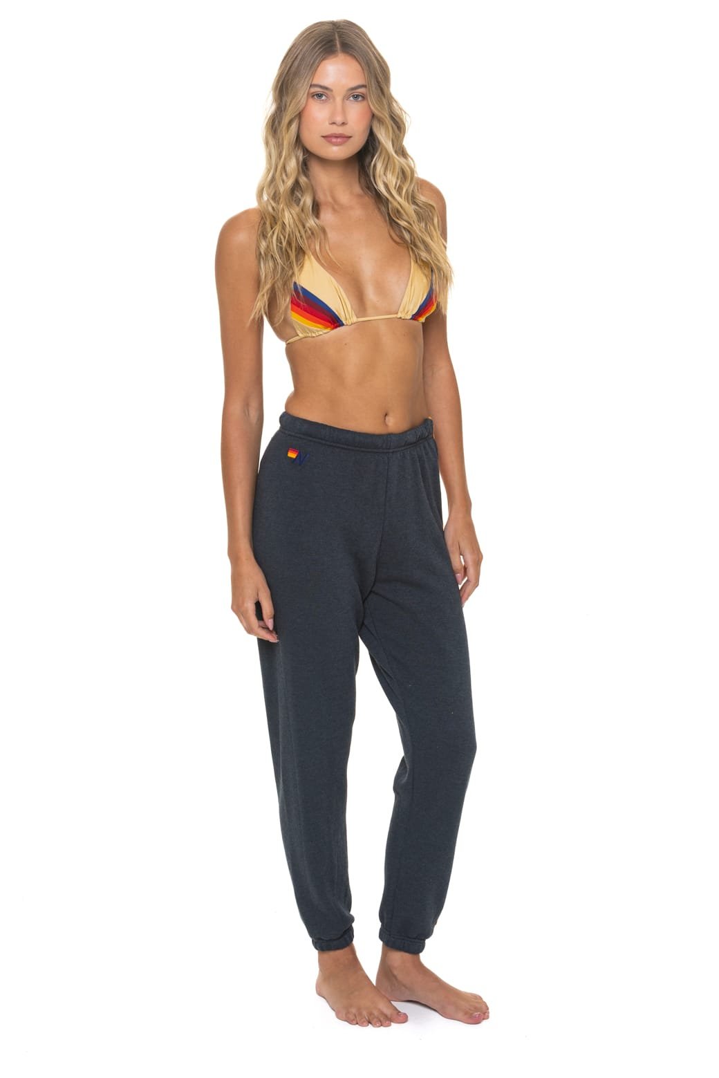 5 STRIPE SWEATPANTS - CHARCOAL - Image 3