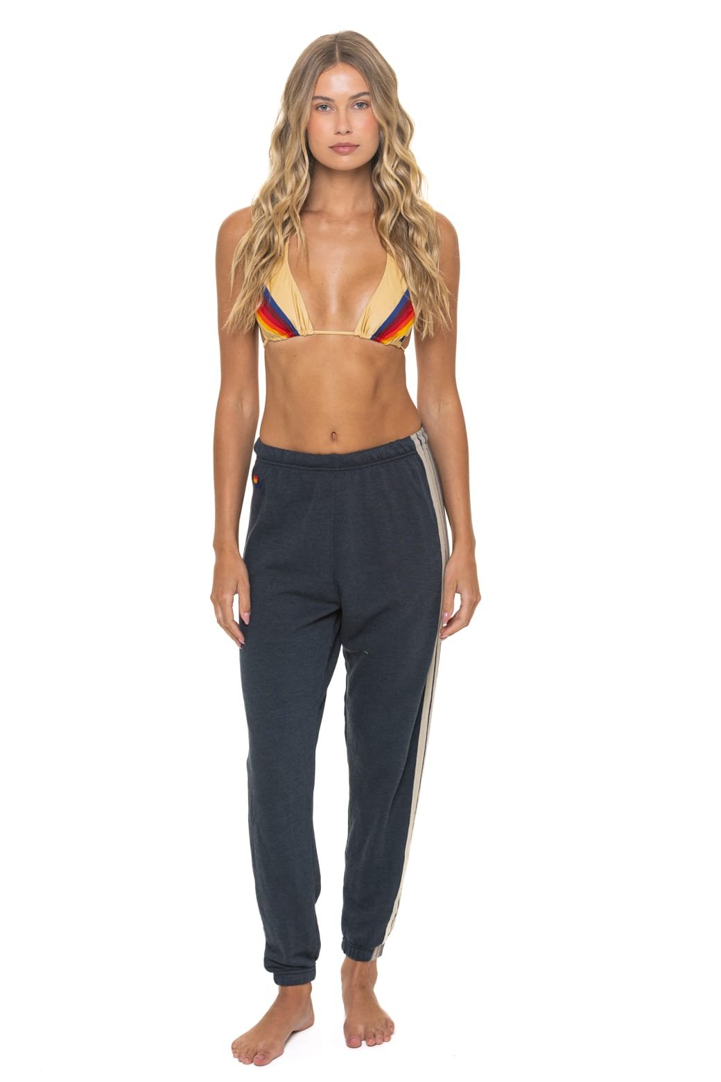 Alternative view of 5 STRIPE SWEATPANTS - CHARCOAL // GREY