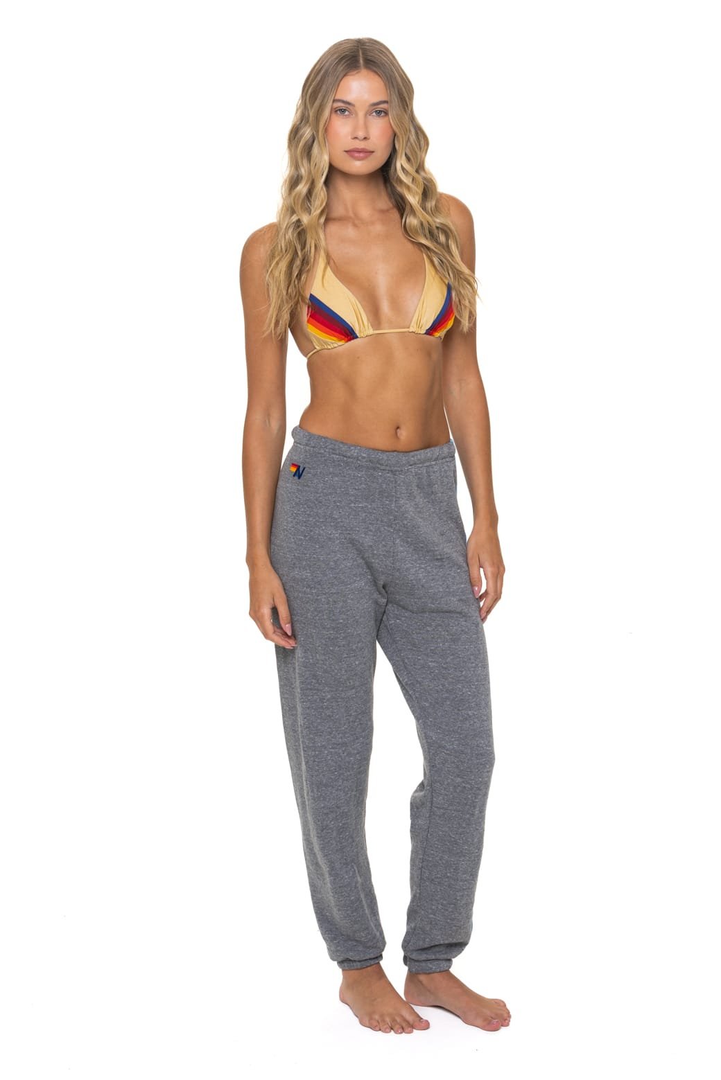 5 STRIPE SWEATPANTS - HEATHER GREY // BLUE - 图片 3