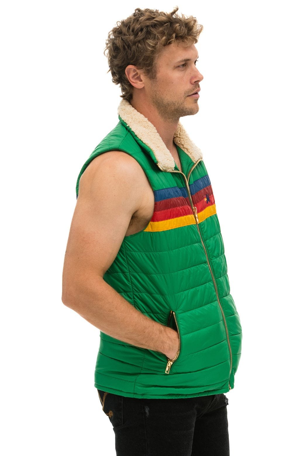 Alternative view of MEN'S 4 STRIPE VEST SHERPA- AMAZON