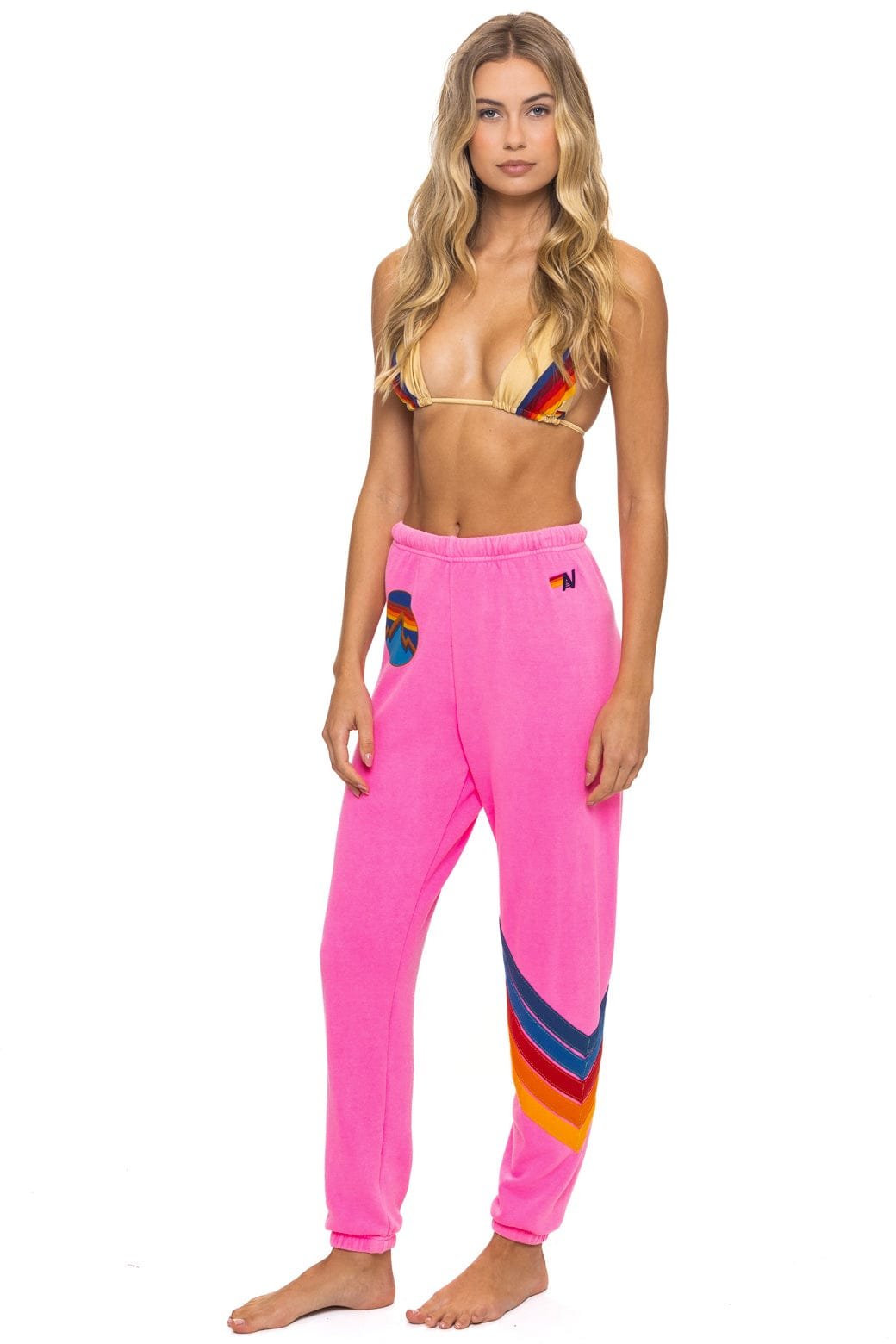 ALL SEASONS CIRCLE CHEVRON SWEATPANTS - NEON PINK - 图片 5